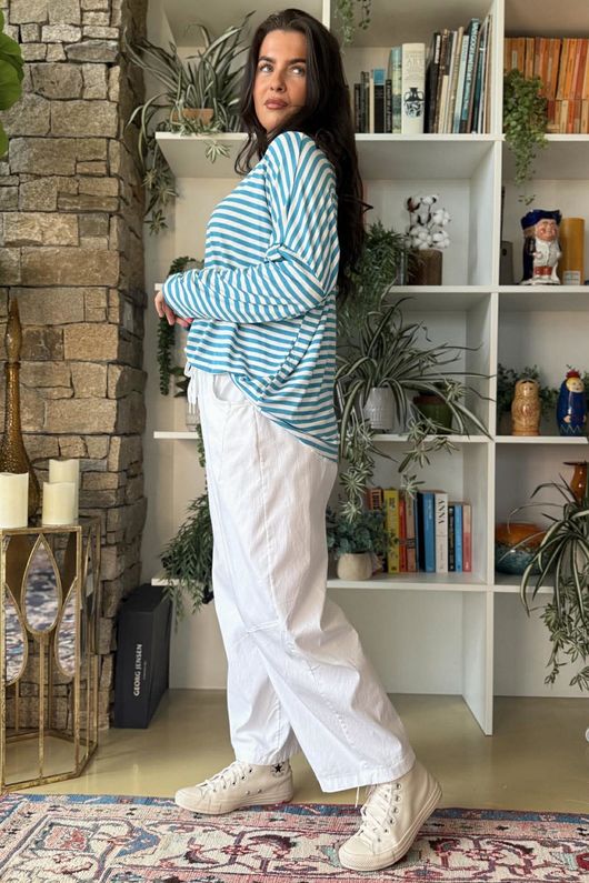  Perfect Breton V Long Sleeve Top Teal /18